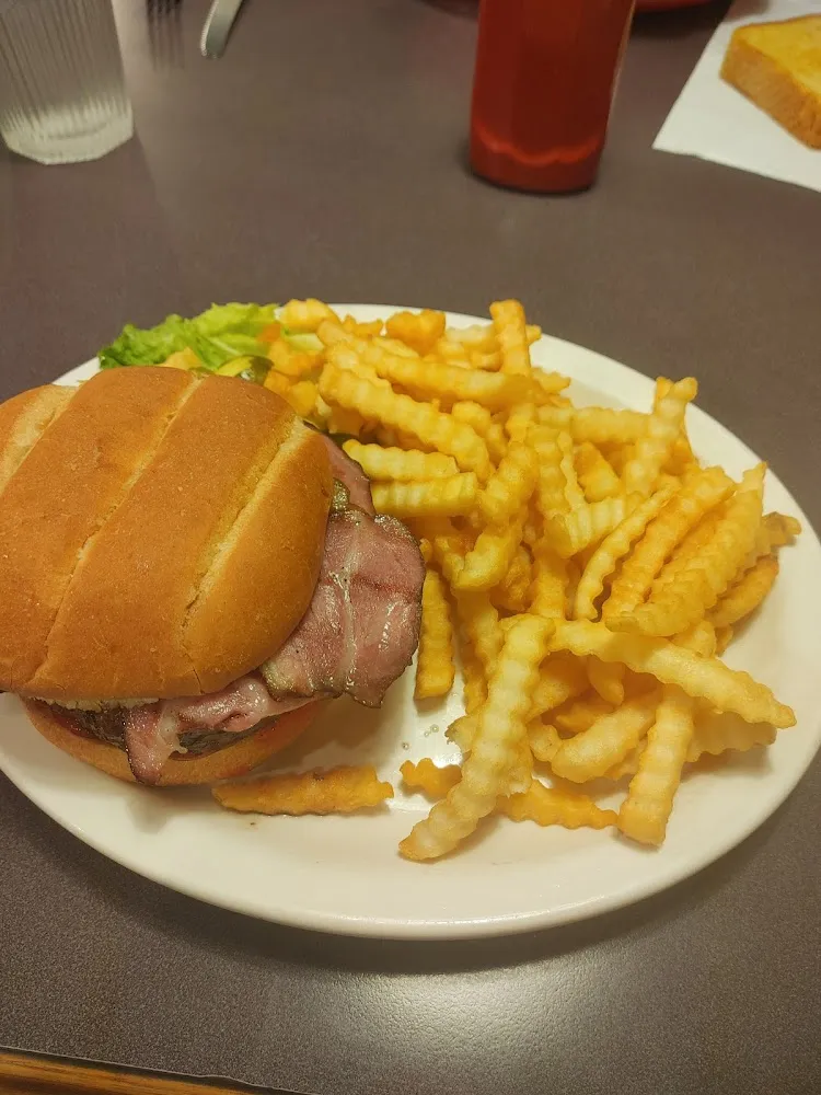 Bacon Burger and Fries